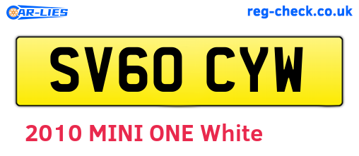SV60CYW are the vehicle registration plates.