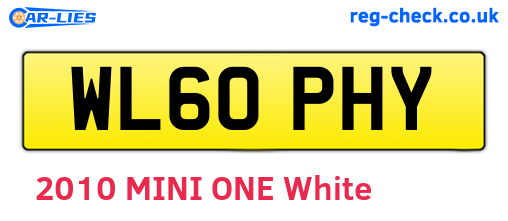 WL60PHY are the vehicle registration plates.