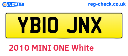 YB10JNX are the vehicle registration plates.