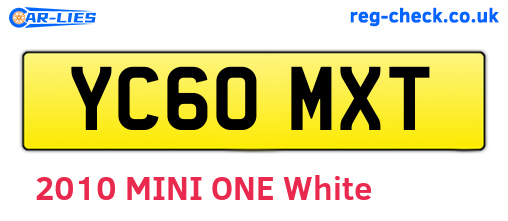 YC60MXT are the vehicle registration plates.