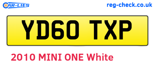 YD60TXP are the vehicle registration plates.