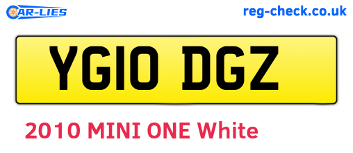 YG10DGZ are the vehicle registration plates.