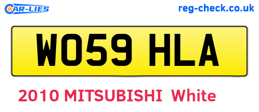 WO59HLA are the vehicle registration plates.