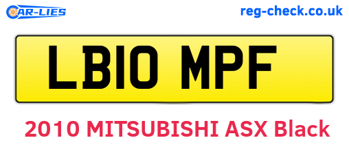 LB10MPF are the vehicle registration plates.