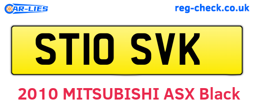 ST10SVK are the vehicle registration plates.