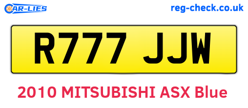 R777JJW are the vehicle registration plates.