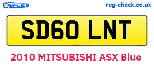 SD60LNT are the vehicle registration plates.