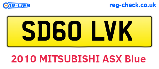 SD60LVK are the vehicle registration plates.