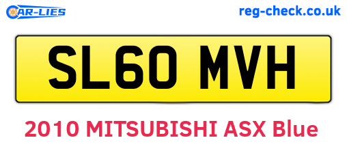 SL60MVH are the vehicle registration plates.