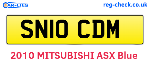 SN10CDM are the vehicle registration plates.