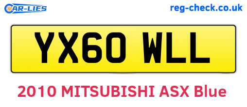 YX60WLL are the vehicle registration plates.