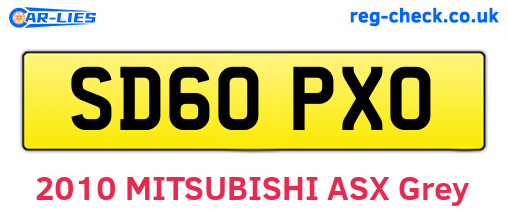 SD60PXO are the vehicle registration plates.