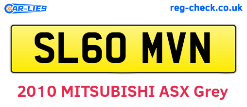 SL60MVN are the vehicle registration plates.