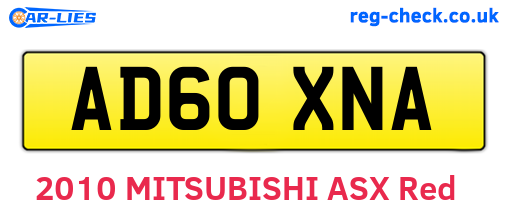 AD60XNA are the vehicle registration plates.
