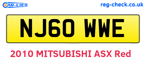 NJ60WWE are the vehicle registration plates.