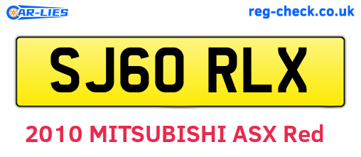 SJ60RLX are the vehicle registration plates.