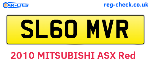 SL60MVR are the vehicle registration plates.