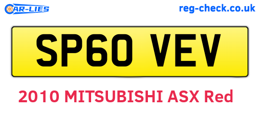 SP60VEV are the vehicle registration plates.