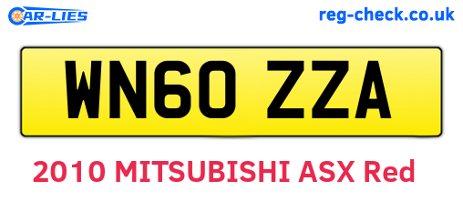 WN60ZZA are the vehicle registration plates.