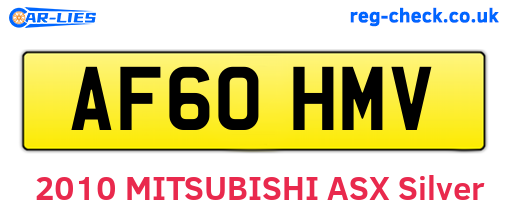 AF60HMV are the vehicle registration plates.