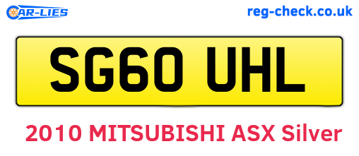 SG60UHL are the vehicle registration plates.