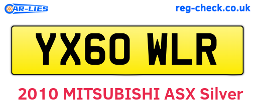 YX60WLR are the vehicle registration plates.
