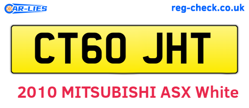 CT60JHT are the vehicle registration plates.