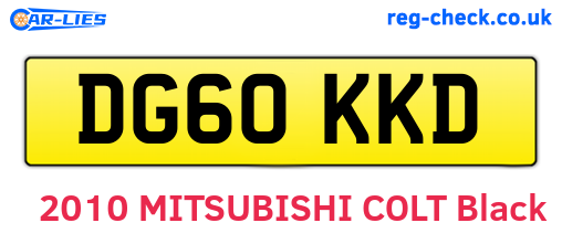 DG60KKD are the vehicle registration plates.