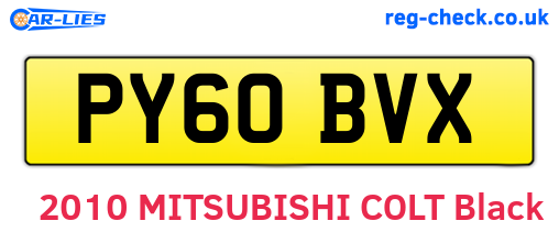 PY60BVX are the vehicle registration plates.
