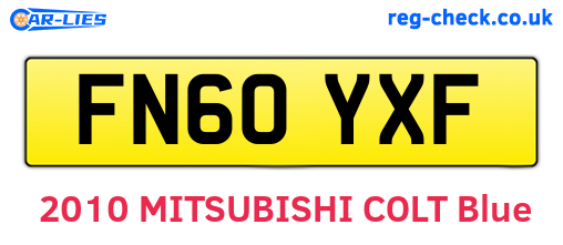 FN60YXF are the vehicle registration plates.