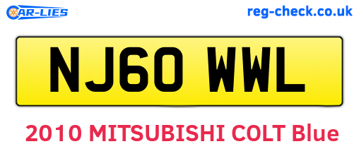 NJ60WWL are the vehicle registration plates.
