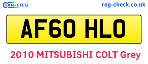 AF60HLO are the vehicle registration plates.