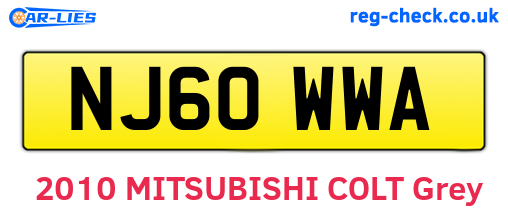 NJ60WWA are the vehicle registration plates.