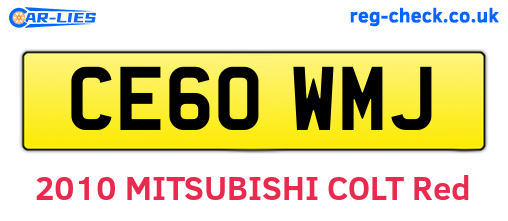 CE60WMJ are the vehicle registration plates.