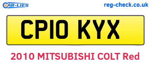 CP10KYX are the vehicle registration plates.
