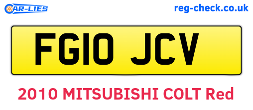 FG10JCV are the vehicle registration plates.