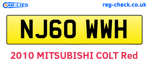 NJ60WWH are the vehicle registration plates.