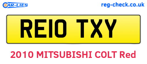 RE10TXY are the vehicle registration plates.