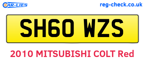 SH60WZS are the vehicle registration plates.