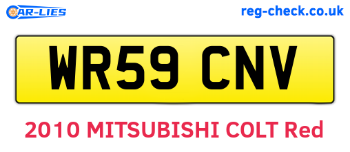 WR59CNV are the vehicle registration plates.