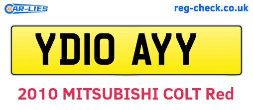 YD10AYY are the vehicle registration plates.
