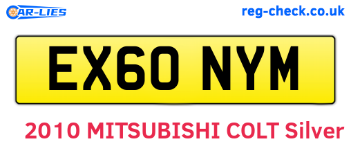 EX60NYM are the vehicle registration plates.