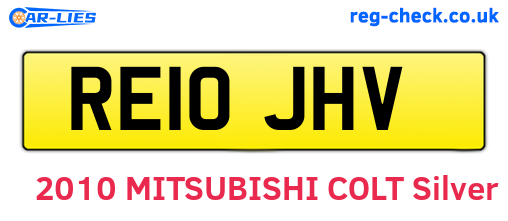 RE10JHV are the vehicle registration plates.