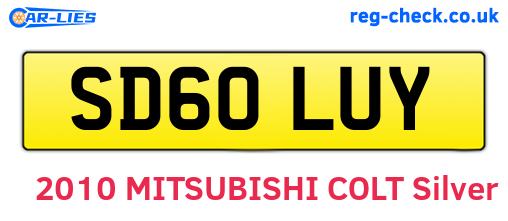 SD60LUY are the vehicle registration plates.