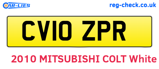 CV10ZPR are the vehicle registration plates.