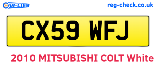 CX59WFJ are the vehicle registration plates.