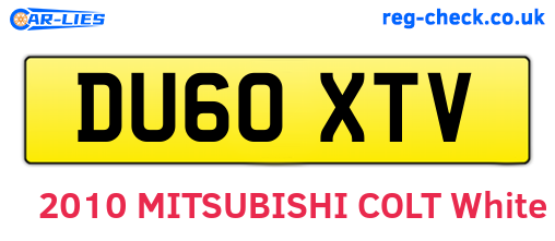 DU60XTV are the vehicle registration plates.