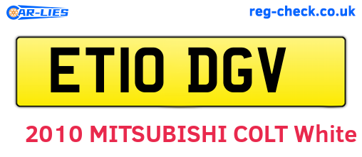 ET10DGV are the vehicle registration plates.