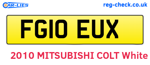 FG10EUX are the vehicle registration plates.