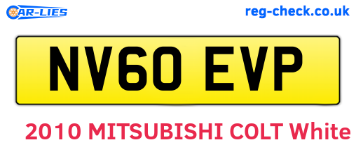 NV60EVP are the vehicle registration plates.